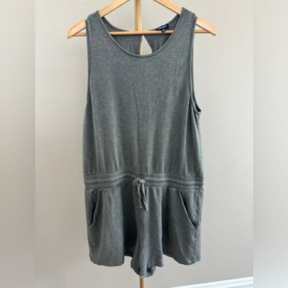 Splendid Eco Fleece Short Romper – Dusty Green, Size XL